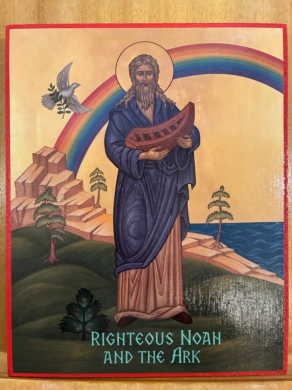 Righteous Noah and the Ark 8x10in Handcrafted Icon