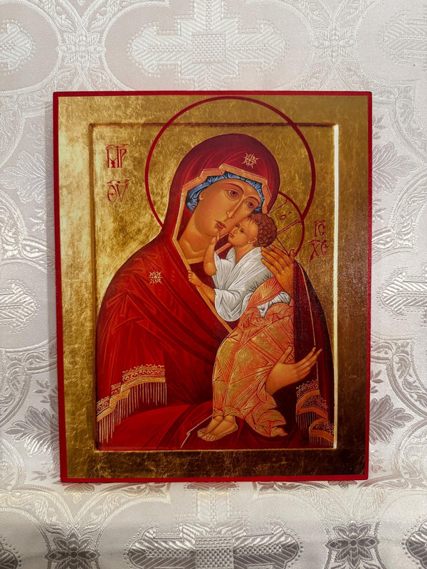 Mother of God Eleousa “Tenderness” 8x10in Handcrafted Icon