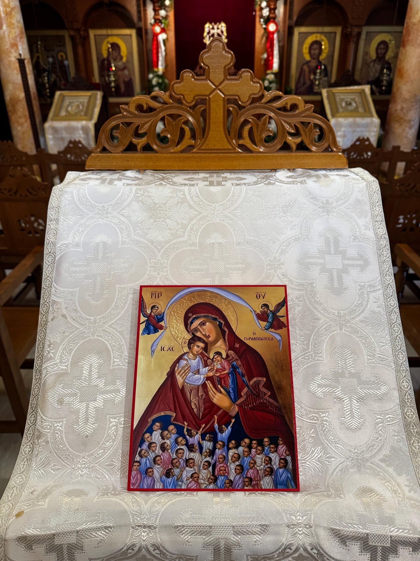 Our lady of Paradise 8x10in Handcrafted Icon