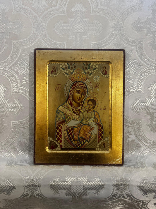 Theotokos of Bethlehem Gold Leaf Indented