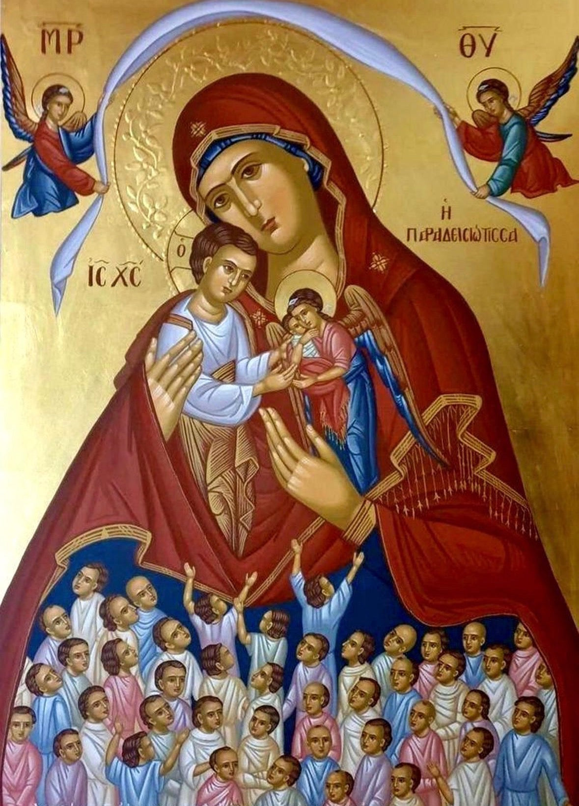 Our lady of Paradise 8x10in Handcrafted Icon
