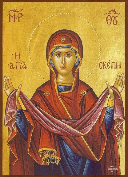Protection of the Theotokos 8x10in Handcrafted Icon