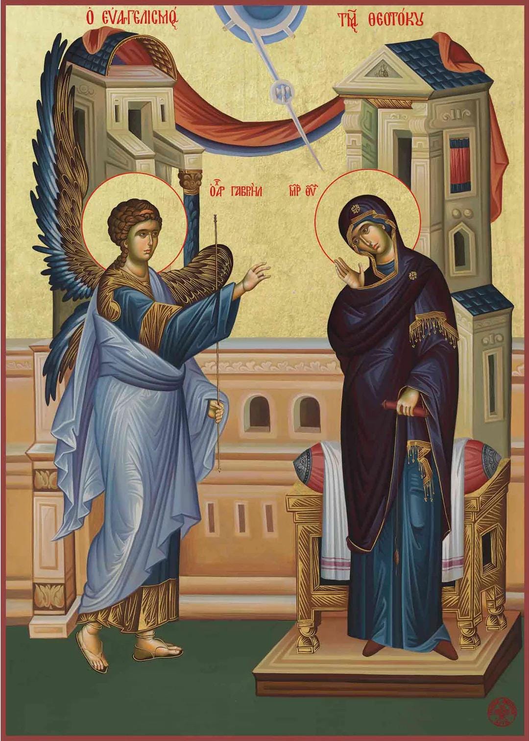 The Annunciation 8x10in Handcrafted Icon
