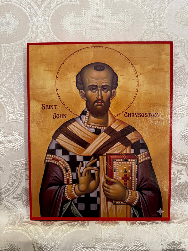 St John Chrysostom 8x10in Handcrafted Icon