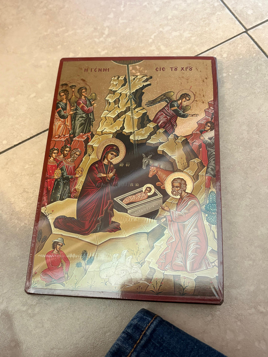 The Nativity of The Lord Jesus Christ Gold Leaf 7.5x5.5 in