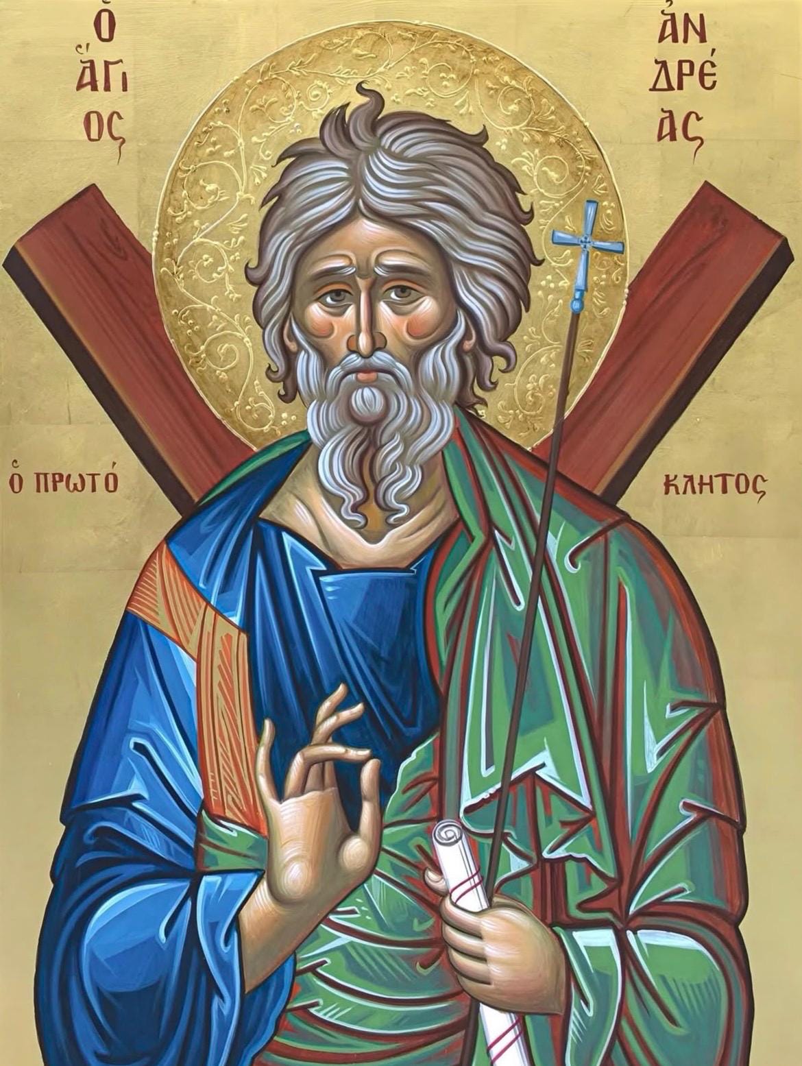 Apostle Saint Andrew 8x10in Handcrafted Icon