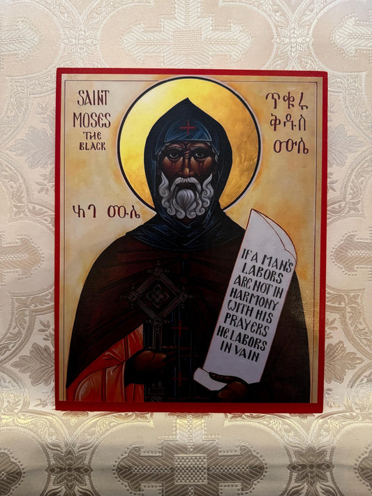 St Moses the Black 8x10in Handcrafted Icon