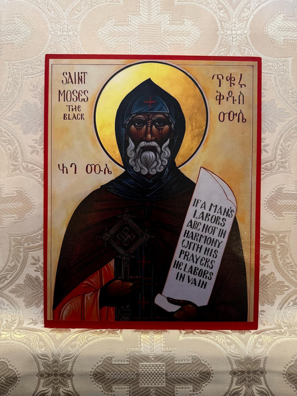 St Moses the Black 8x10in Handcrafted Icon