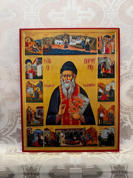 St Porphyrios 8x10in Handcrafted Icon