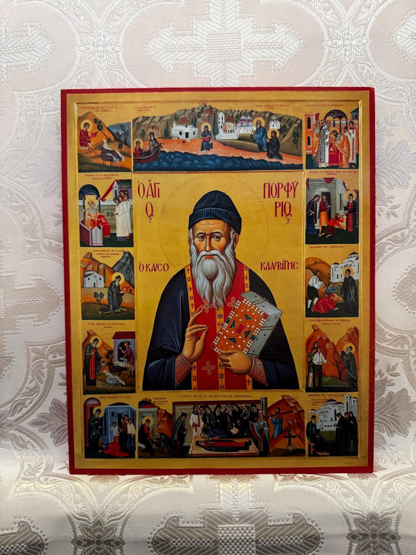 St Porphyrios 8x10in Handcrafted Icon