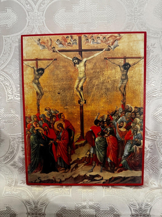 The Crucifixion of the Lord Jesus Christ 8x10in Handcrafted Icon