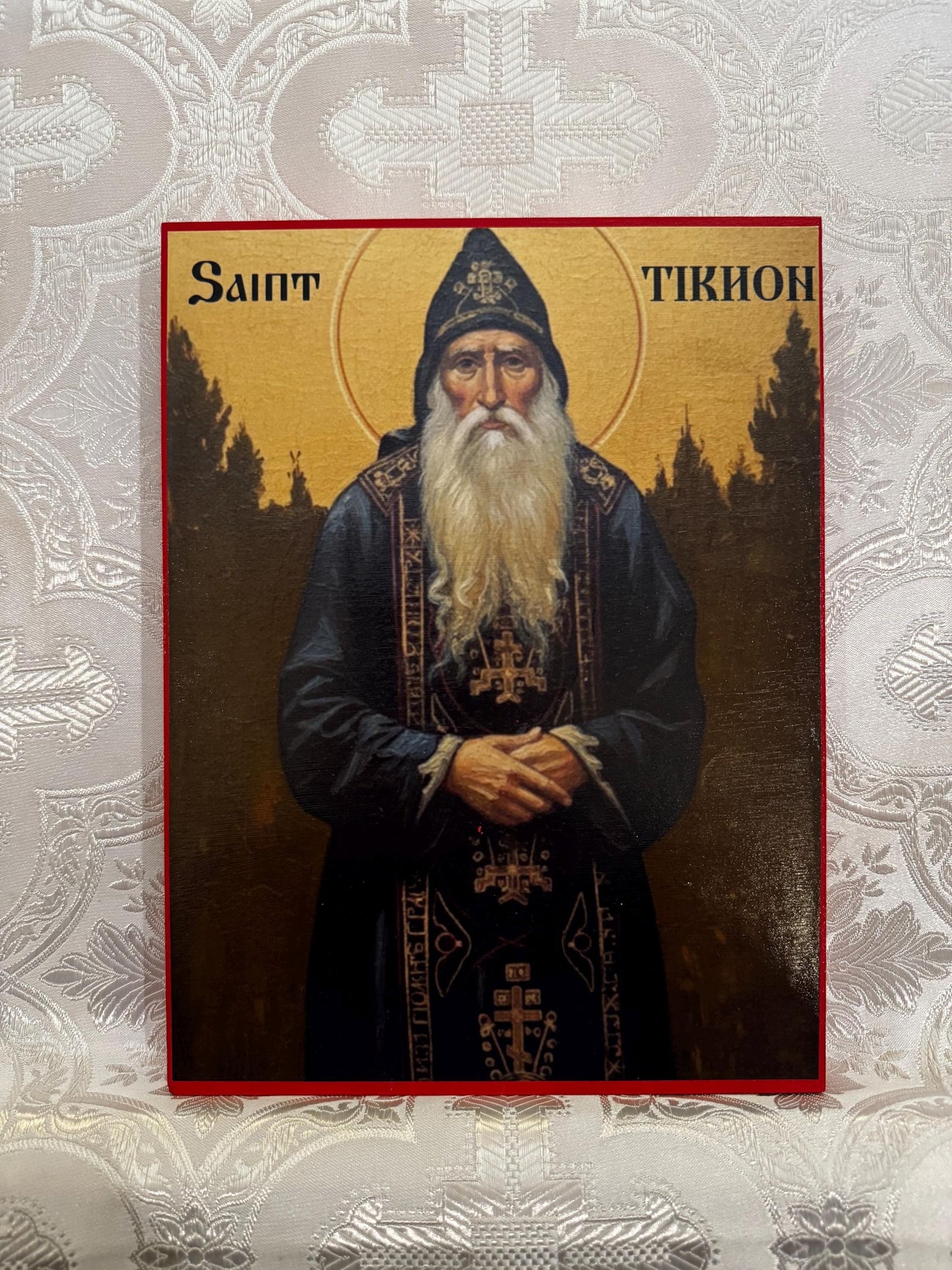 Saint Tikhon the Athonite 8x10in Handcrafted Icon