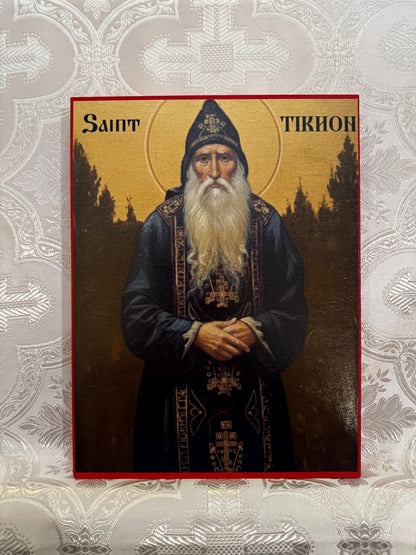 Saint Tikhon the Athonite 8x10in Handcrafted Icon
