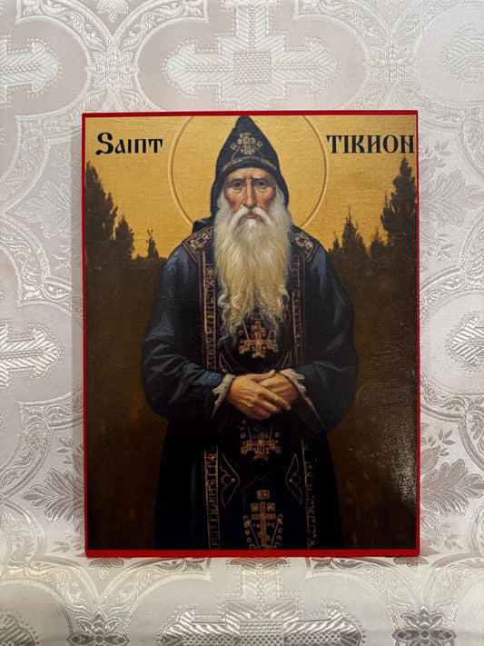 Saint Tikhon the Athonite 8x10in Handcrafted Icon