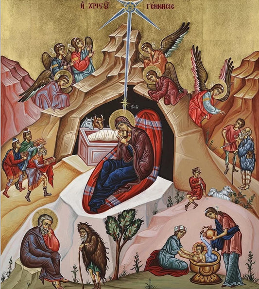 The Nativity of the Lord Jesus Christ 8x10in Handcrafted Icon