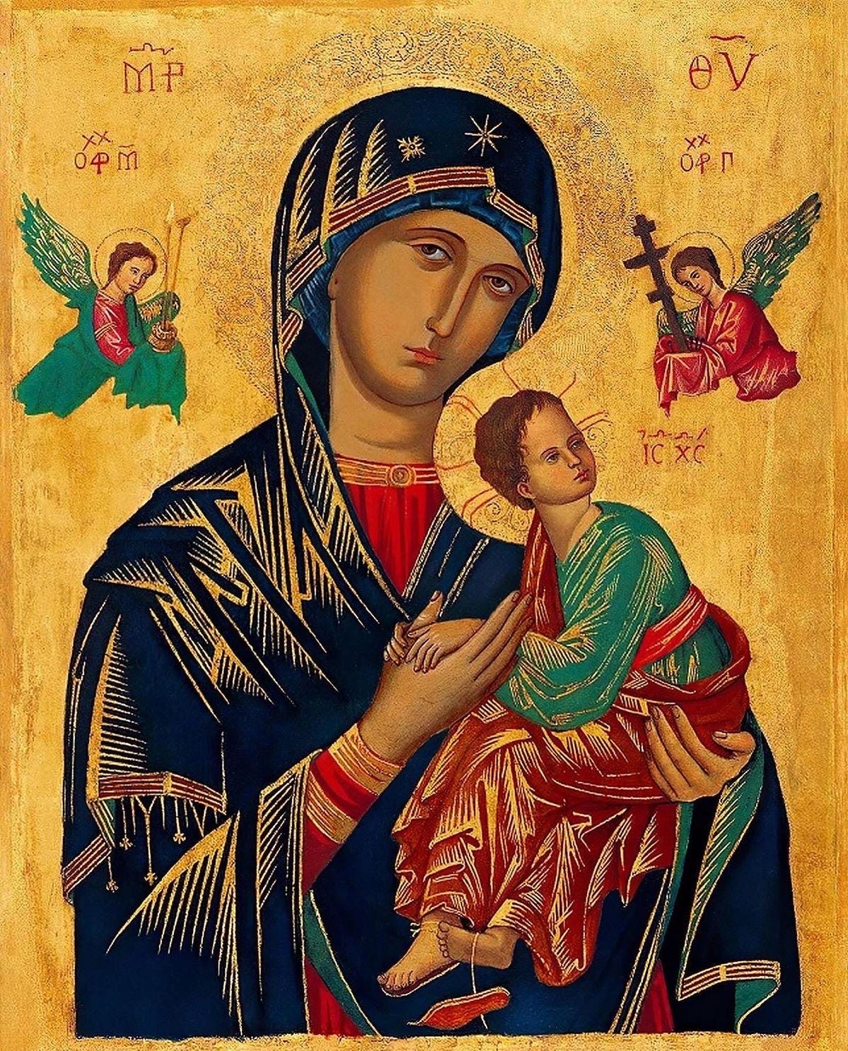 Our Lady Of Perpetual Help 8x10in Handcrafted Icon
