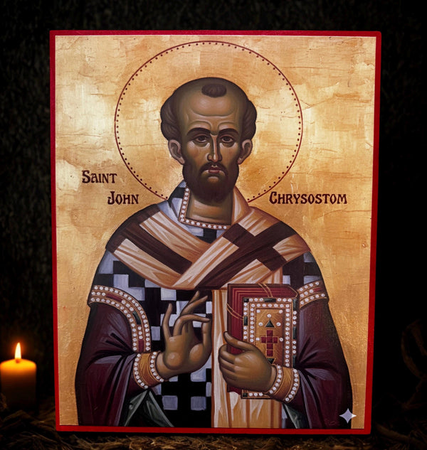 St John Chrysostom 8x10in Handcrafted Icon