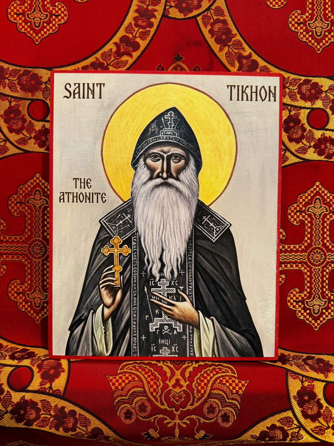 Saint Tikhon the Athonite 8x10in Handcrafted Icon