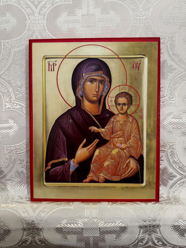 Theotokos the Guide (Hodegetria) 8x10in Handcrafted Icon