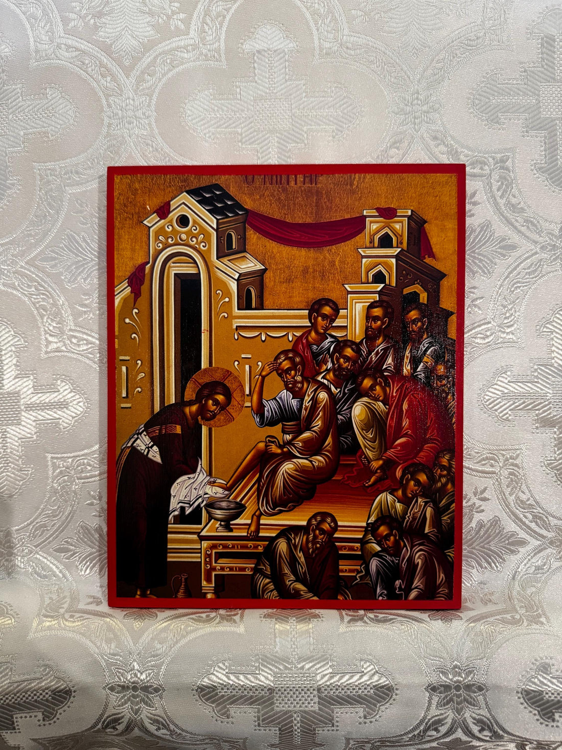 Washing of the Disciples feet 8x10in Handcrafted Icon