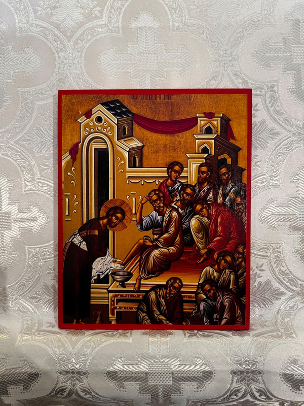 Washing of the Disciples feet 8x10in Handcrafted Icon