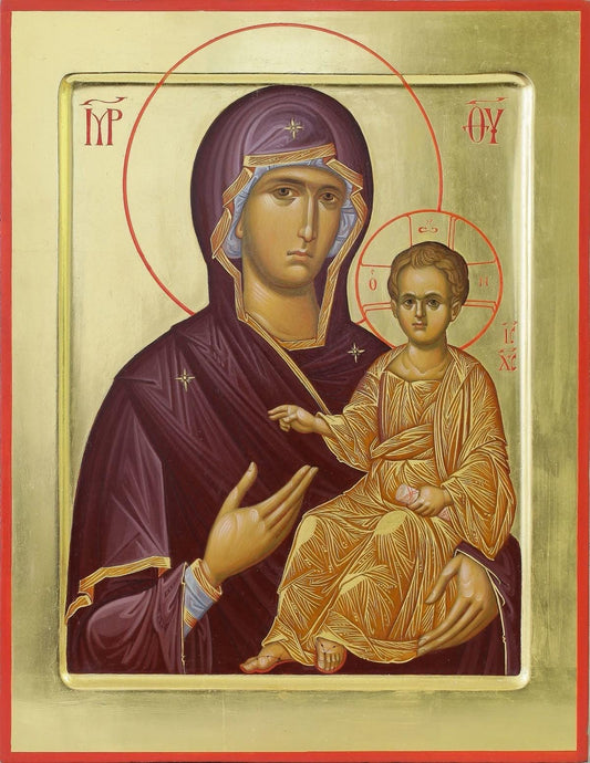 Theotokos the Guide (Hodegetria) 8x10in Handcrafted Icon