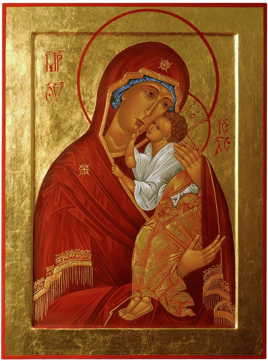 Mother of God Eleousa “Tenderness” 8x10in Handcrafted Icon