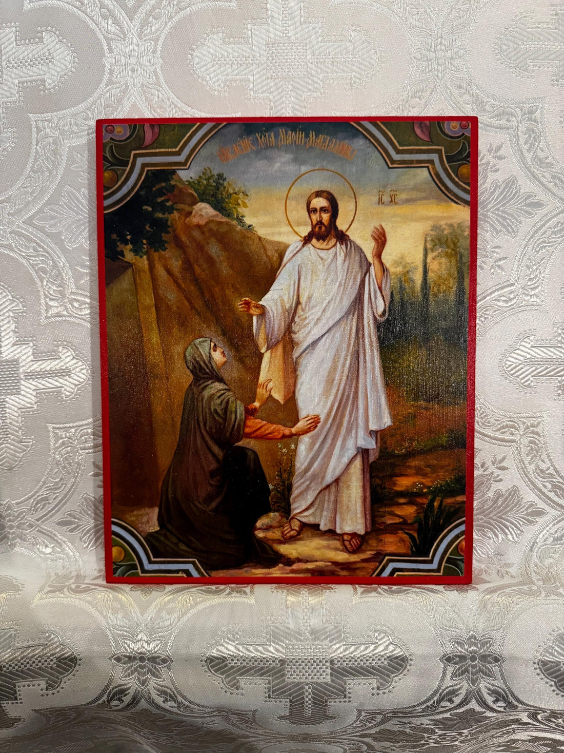 Appearance of the Lord Jesus to Mary Magdalene 8x10in Handcrafted Icon