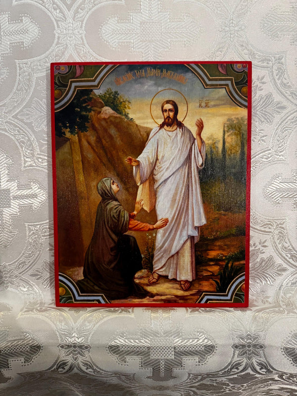 Appearance of the Lord Jesus to Mary Magdalene 8x10in Handcrafted Icon