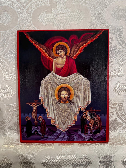 Mandylion "Holy face of Christ" 8x10in Handcrafted Icon