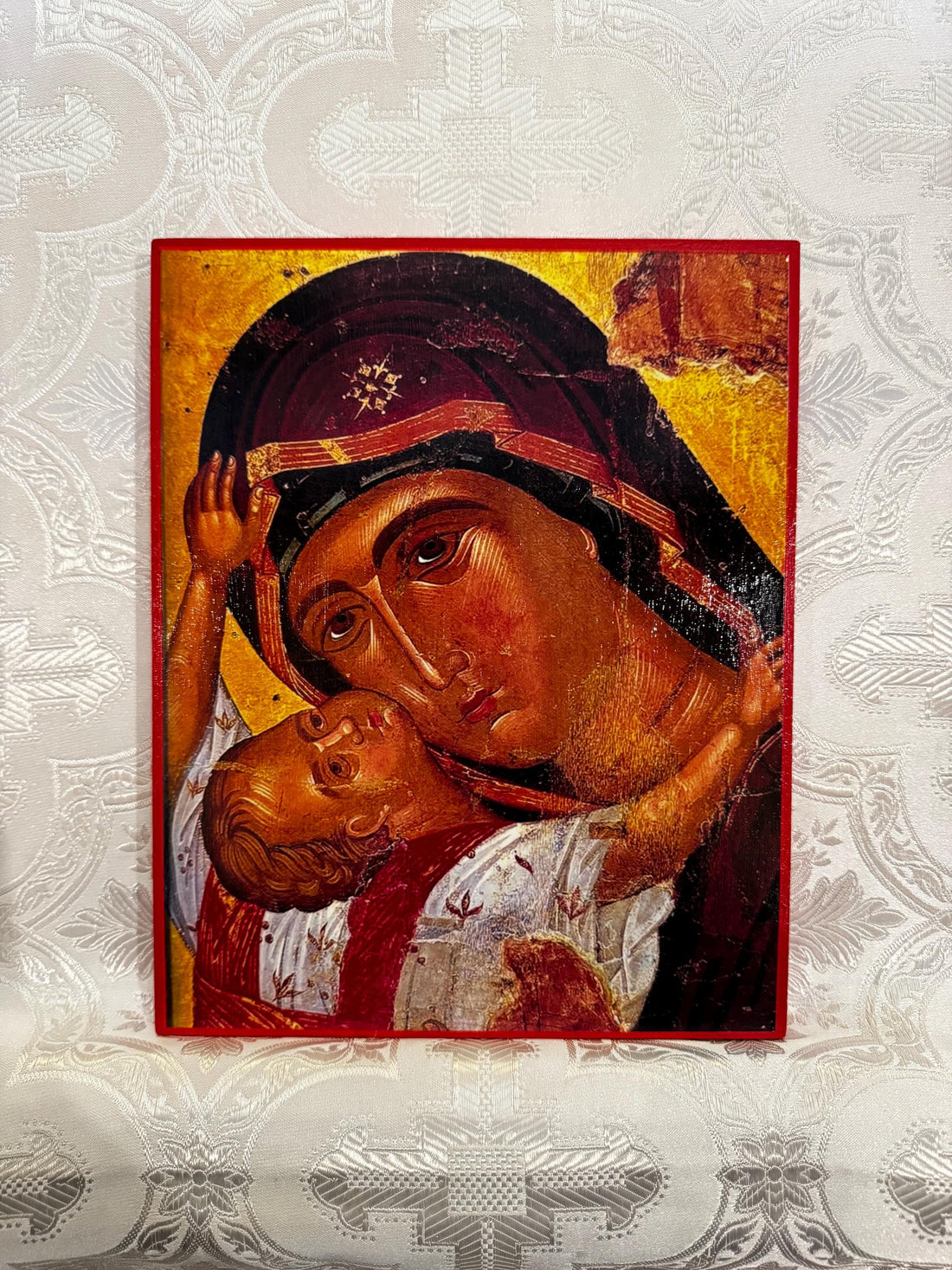 Theotokos of Tenderness 8x10in Handcrafted Icon