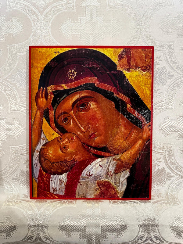 Theotokos of Tenderness 8x10in Handcrafted Icon