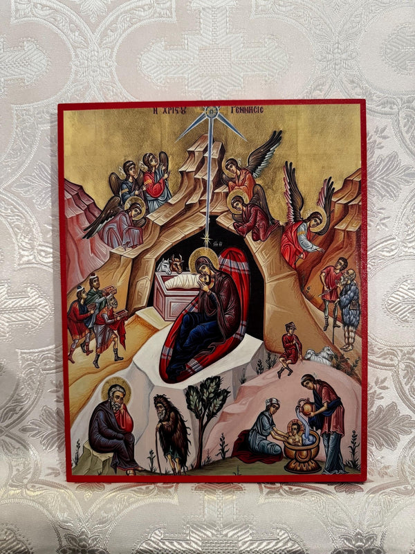 The Nativity of the Lord Jesus Christ 8x10in Handcrafted Icon