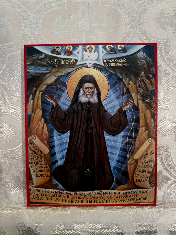 Saint Joseph the Hesychast 8x10in Handcrafted Icon