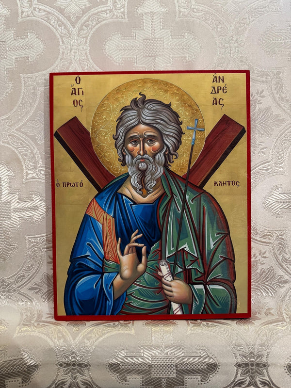 Apostle Saint Andrew 8x10in Handcrafted Icon