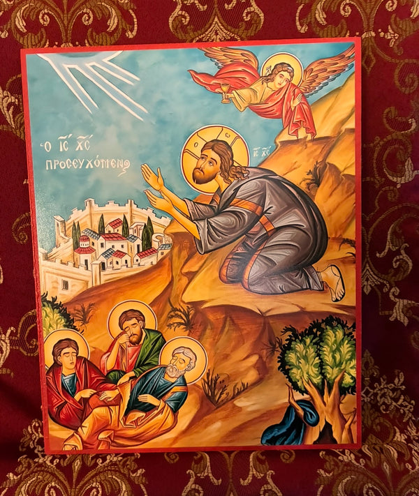 The Lord Jesus Christ’s Agony in the garden 8x10in Handcrafted Icon