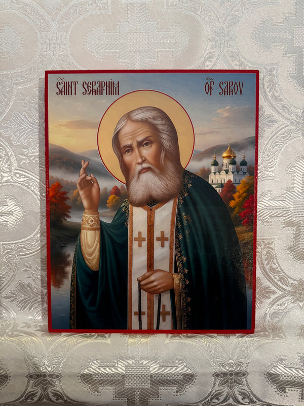 Saint Seraphim of Sarov 8x10in Handcrafted Icon