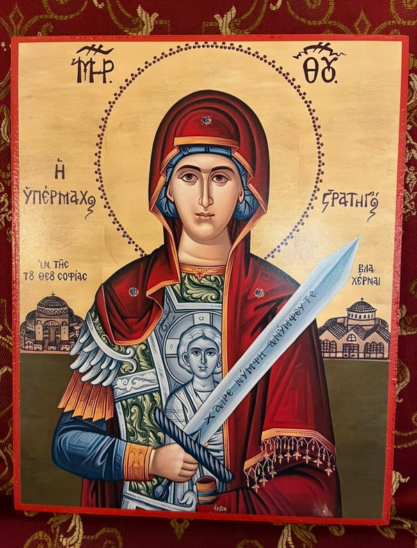 Champion Leader Theotokos 8x10in Handcrafted Icon