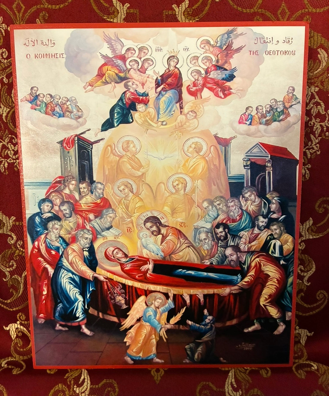 Dormition of the Theotokos 8x10in Handcrafted Icon