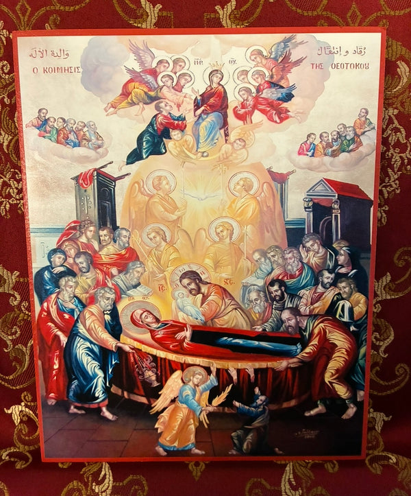 Dormition of the Theotokos 8x10in Handcrafted Icon