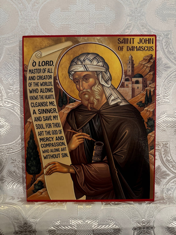 Saint John of Damascus 8x10in Handcrafted Icon