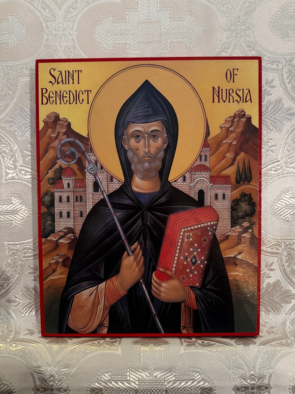 Saint Benedict of Nursia 8x10in Handcrafted Icon
