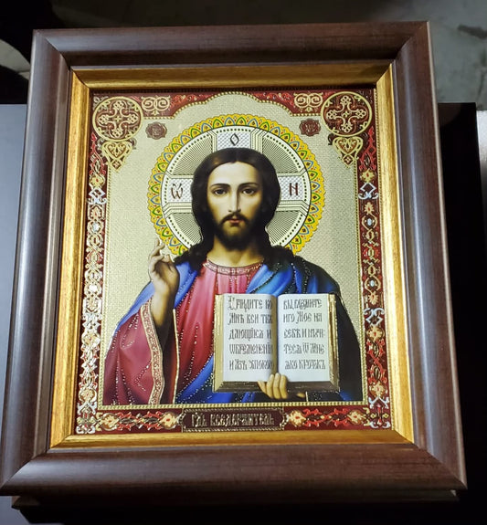 The Lord Jesus Christ Pantocrator Russian Icon ( 11 x12 1/2 Inch)