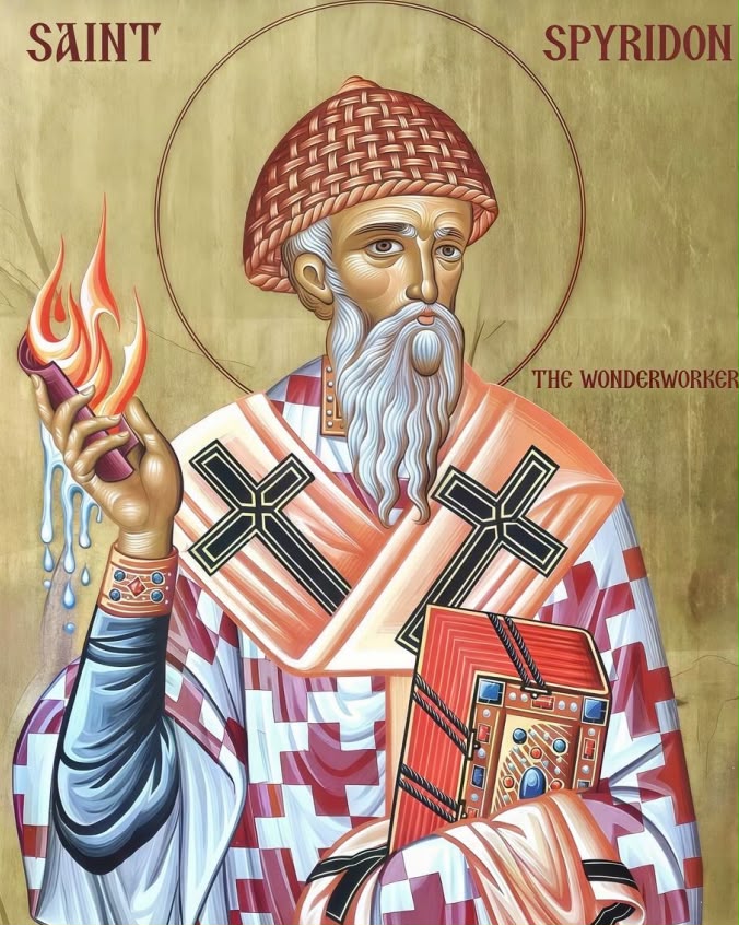 Saint Spyridon the Wonderworker 8x10in Handcrafted Icon