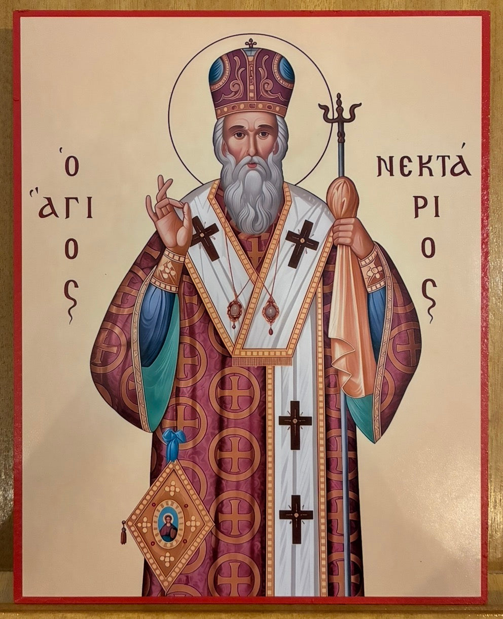 Saint Nektarios of Aegina 8x10in Handcrafted Icon