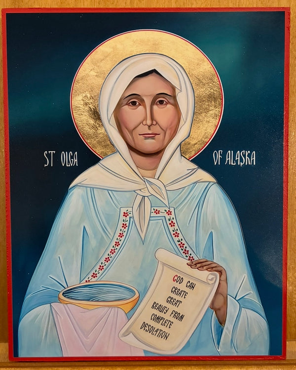 Saint Olga Matushka of Alaska 8x10in Handcrafted Icon