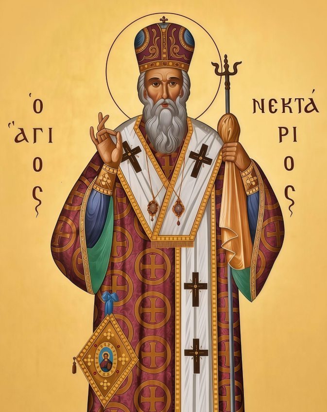 Saint Nektarios of Aegina 8x10in Handcrafted Icon