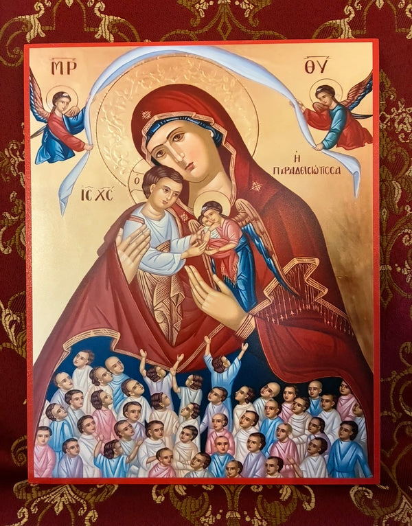 Our lady of Paradise 8x10in Handcrafted Icon