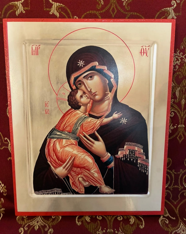 Our Lady of Vladimir 8x10in Handcrafted Icon