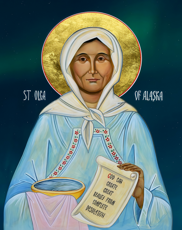 Saint Olga Matushka of Alaska 8x10in Handcrafted Icon
